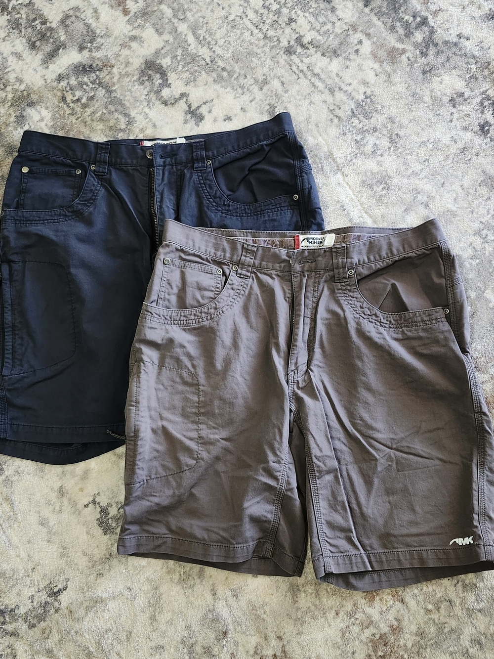 Mountain Khakis Men's Cargo Shorts in Grey and Navy